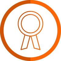 Achievement Line Orange Circle Icon vector
