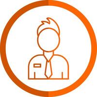 Employee Line Orange Circle Icon vector