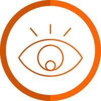 ojo línea naranja circulo icono vector