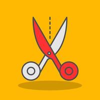 Scissors Filled Shadow Icon vector