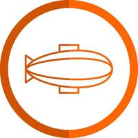 Zeppelin Line Orange Circle Icon vector