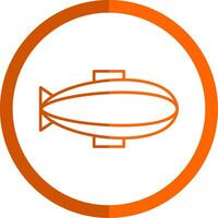 Zeppelin Line Orange Circle Icon vector