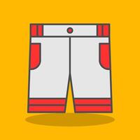 pantalones cortos lleno sombra icono vector