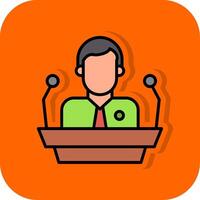 Speech Filled Orange background Icon vector