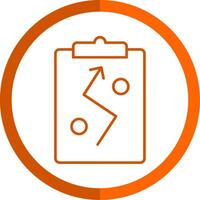 Strategy Line Orange Circle Icon vector