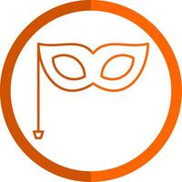 Carnival Mask Line Orange Circle Icon vector