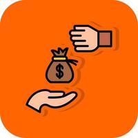 Bribery Filled Orange background Icon vector