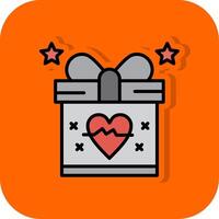 Gift Filled Orange background Icon vector