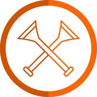 vuvuzela línea naranja circulo icono vector