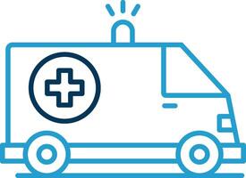 Ambulance Line Blue Two Color Icon vector