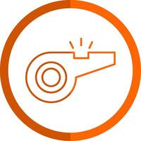 Whistle Line Orange Circle Icon vector