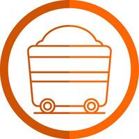 Wagon Line Orange Circle Icon vector