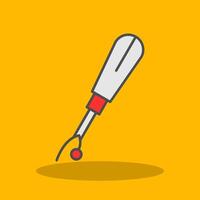 Seam Ripper Filled Shadow Icon vector