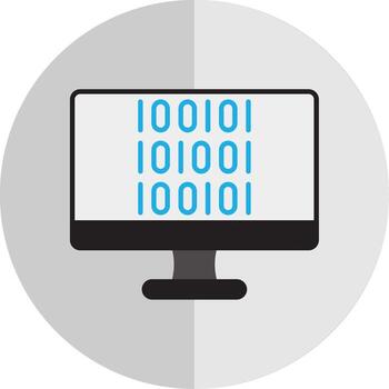 binario código plano escala icono vector