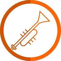 Trumpet Line Orange Circle Icon vector
