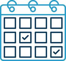 Appointment Request Line Blue Two Color Icon vector