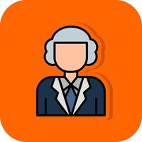 Judge Filled Orange background Icon vector