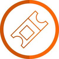Ticket Line Orange Circle Icon vector