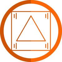 Triangle Line Orange Circle Icon vector