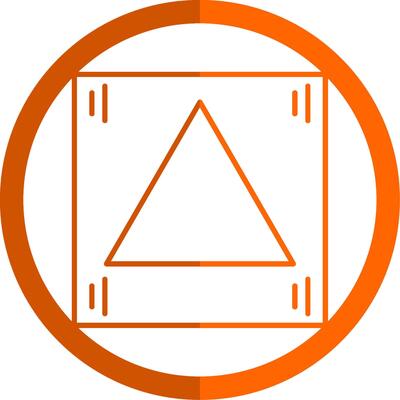 Triangle Line Orange Circle Icon