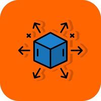 distribución lleno naranja antecedentes icono vector