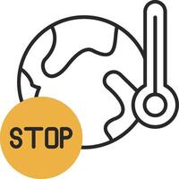 Stop Global Warming Skined Filled Icon vector