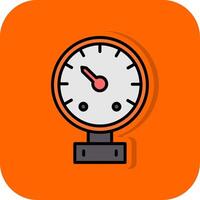 Gauge Filled Orange background Icon vector