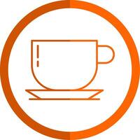 Coffee Cup Line Orange Circle Icon vector