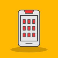 Mobile Filled Shadow Icon vector