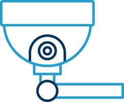 Security Camera Line Blue Two Color Icon vector