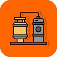 Processing Plant Filled Orange background Icon vector