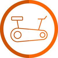 estacionario bicicleta línea naranja circulo icono vector