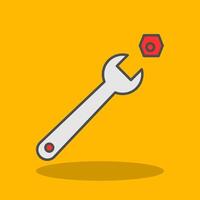 Wrench Filled Shadow Icon vector
