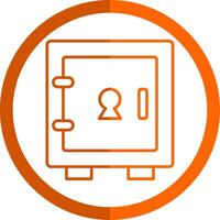 Locker Line Orange Circle Icon vector