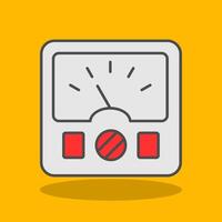 Ammeter Filled Shadow Icon vector