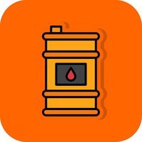 Oil Barrel Filled Orange background Icon vector