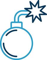 Bomb Line Blue Two Color Icon vector