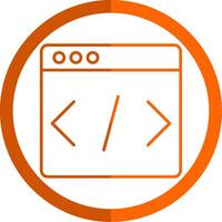 Development Line Orange Circle Icon vector