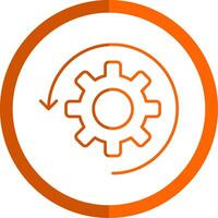 automatizar línea naranja circulo icono vector