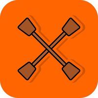 Paddles Filled Orange background Icon vector