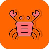 Crab Filled Orange background Icon vector