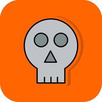 Skull Filled Orange background Icon vector