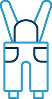 Coveralls Line Blue Two Color Icon vector