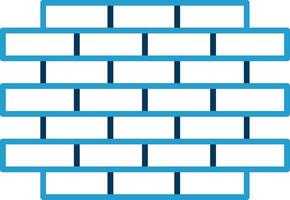 Brick Wall Line Blue Two Color Icon vector