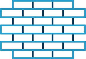 Brick Wall Line Blue Two Color Icon vector