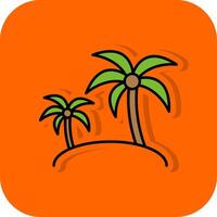 Island Filled Orange background Icon vector