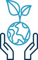 Sustainable Development Line Blue Two Color Icon vector