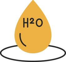 H2O desollado lleno icono vector