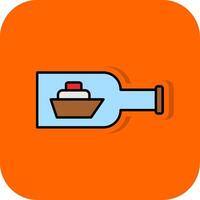 Ship In A Bottle Filled Orange background Icon vector