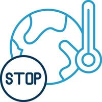 Stop Global Warming Line Blue Two Color Icon vector